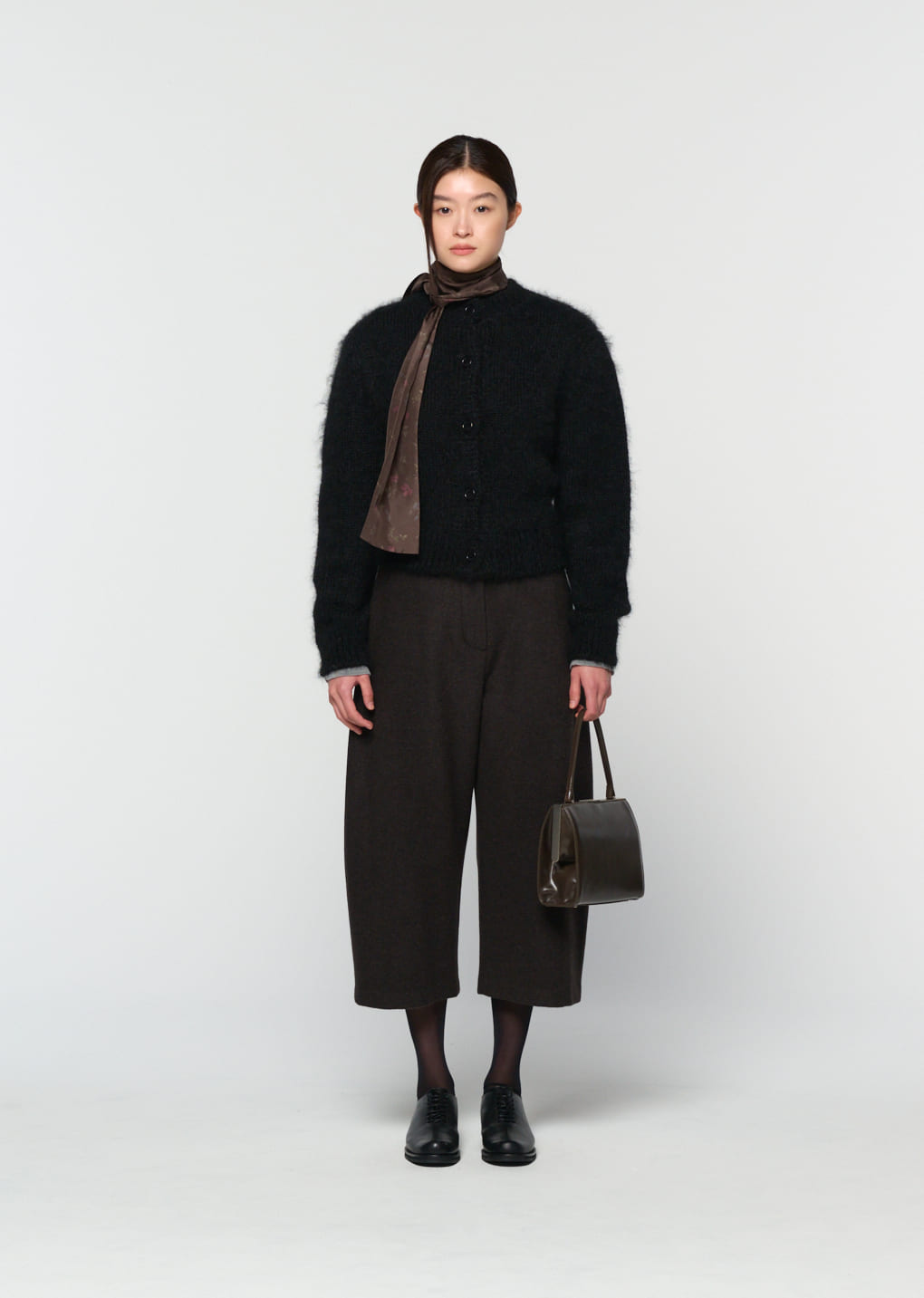 Amomento - curved culotte pants (Dark Brown) product image 2 | TRAB K-Fashion Australia