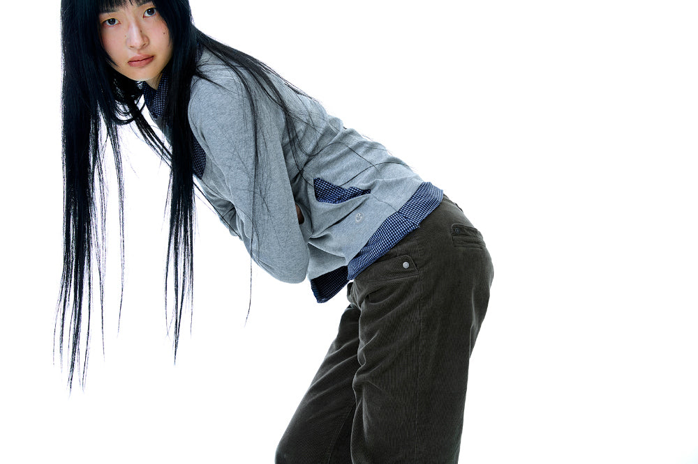 Coyseio - Leaf Cut Corduroy Pants (Brown) product image 3 | TRAB K-Fashion Australia