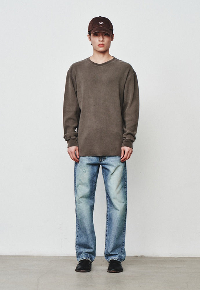 Art if acts - Garment Dyed Waffle Sleeve (Mud Brown) product image 1 | TRAB K-Fashion Australia