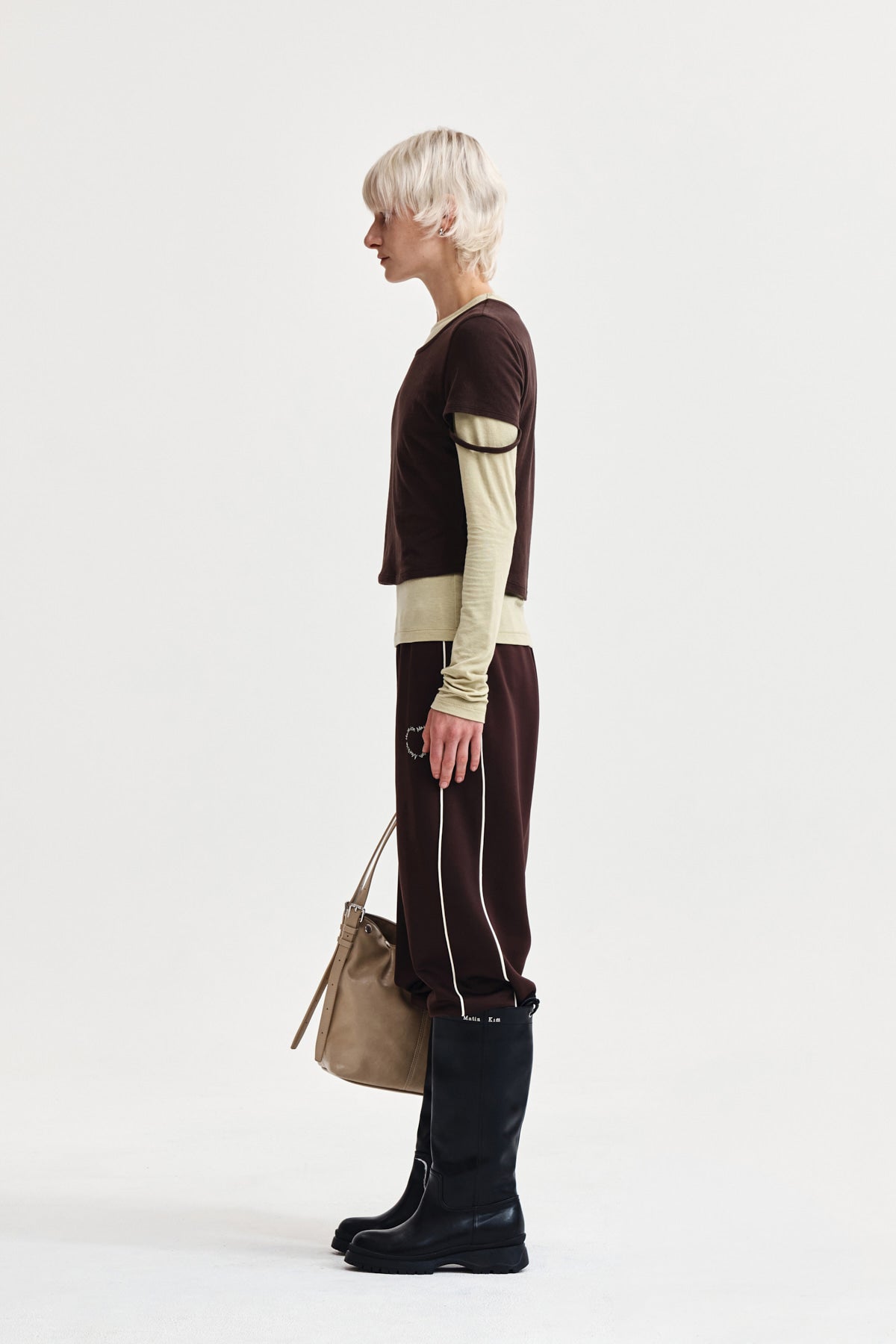 Matin Kim - Layered Point Slim Top (Brown) product image 7 | TRAB K-Fashion Australia