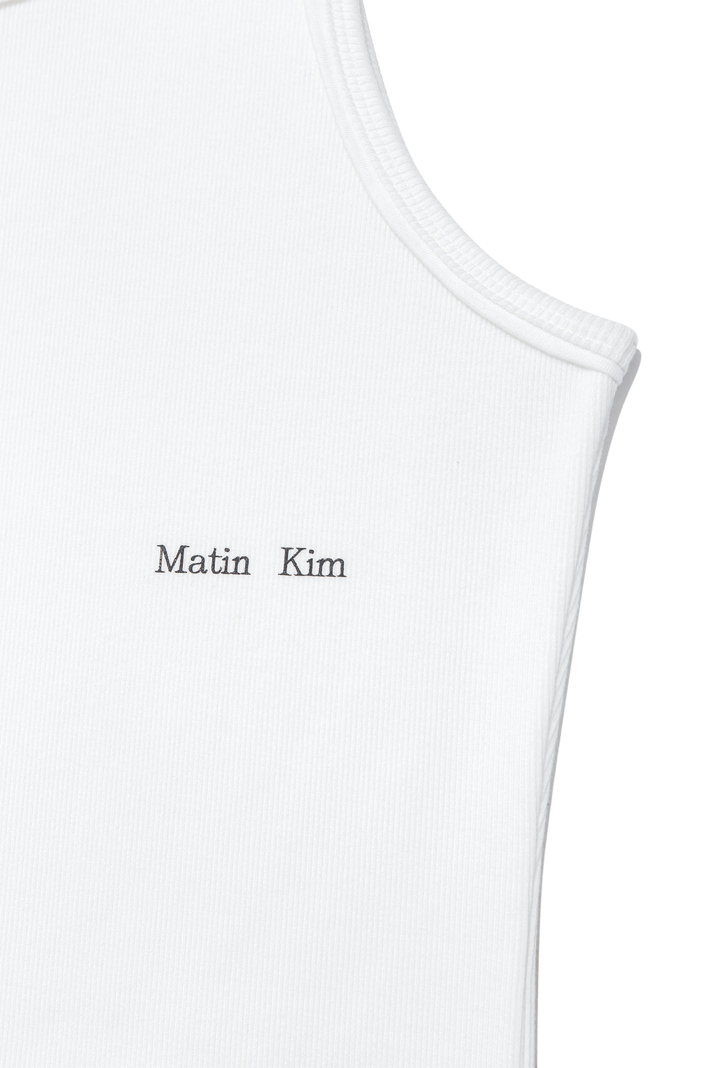 Matin Kim - Small Logo Pintuck Sleeveless Top (White) product image 4 | TRAB K-Fashion Australia