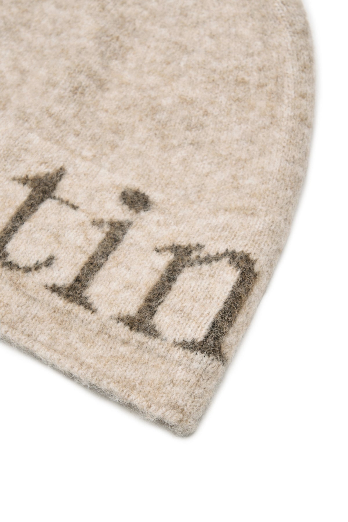 Matin Kim - Matin Logo Boucle Knit Beanie (Beige) product image 3 | TRAB K-Fashion Australia