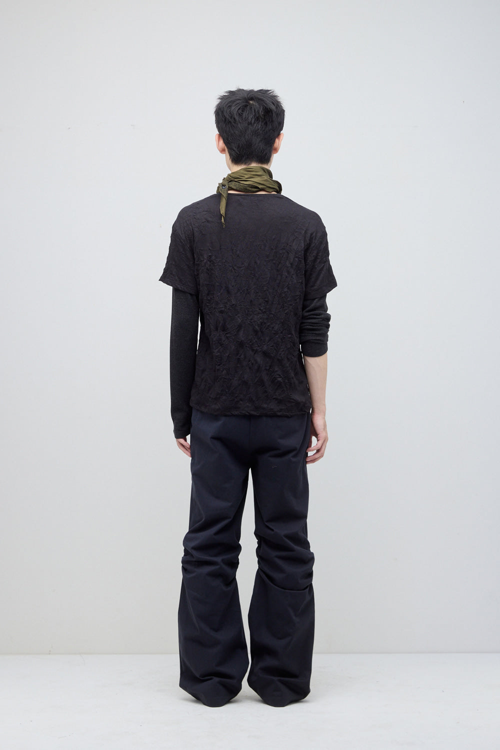 Hatchingroom - Ripple Trousers Herringbone Ink (Black) product image 5 | TRAB K-Fashion Australia