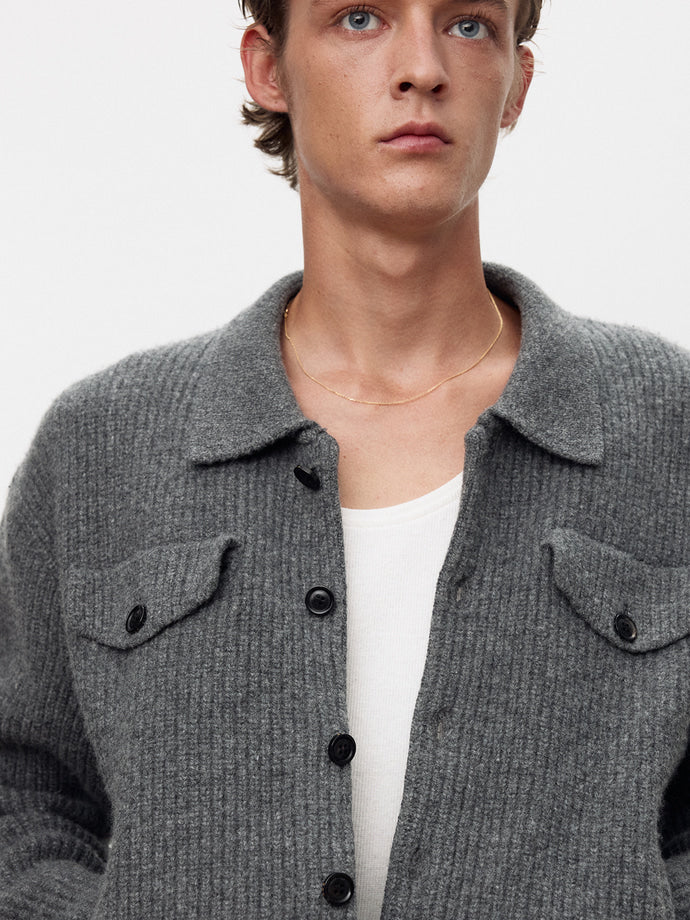 Tonywack - Wool And Cotton Knitted Trucker (Melange Grey) product image 9 | TRAB K-Fashion Australia