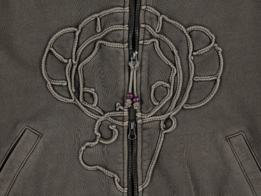 Coyseio - Vintage Tape Hood Zip-Up (Ash Brown) product image 17 | TRAB K-Fashion Australia