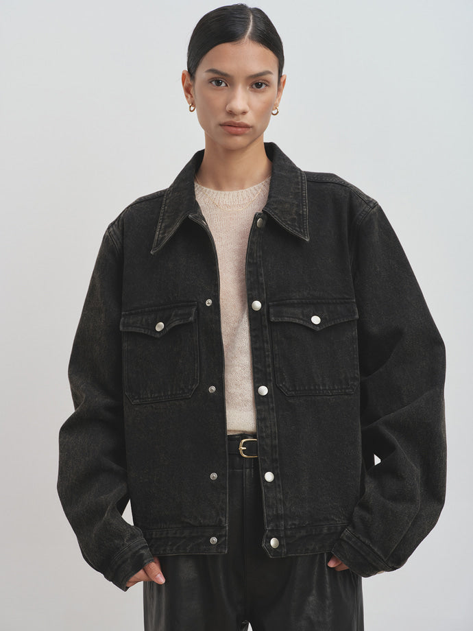 Tonywack - Double Pocket Burnt Denim Blouson (Burnt Brown) product image 5 | TRAB K-Fashion Australia