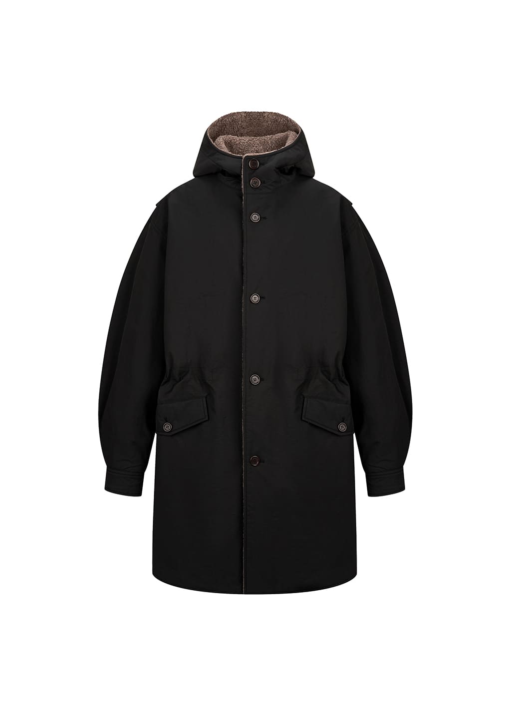 Amomento - padded shearling parka (Black) product image 8 | TRAB K-Fashion Australia
