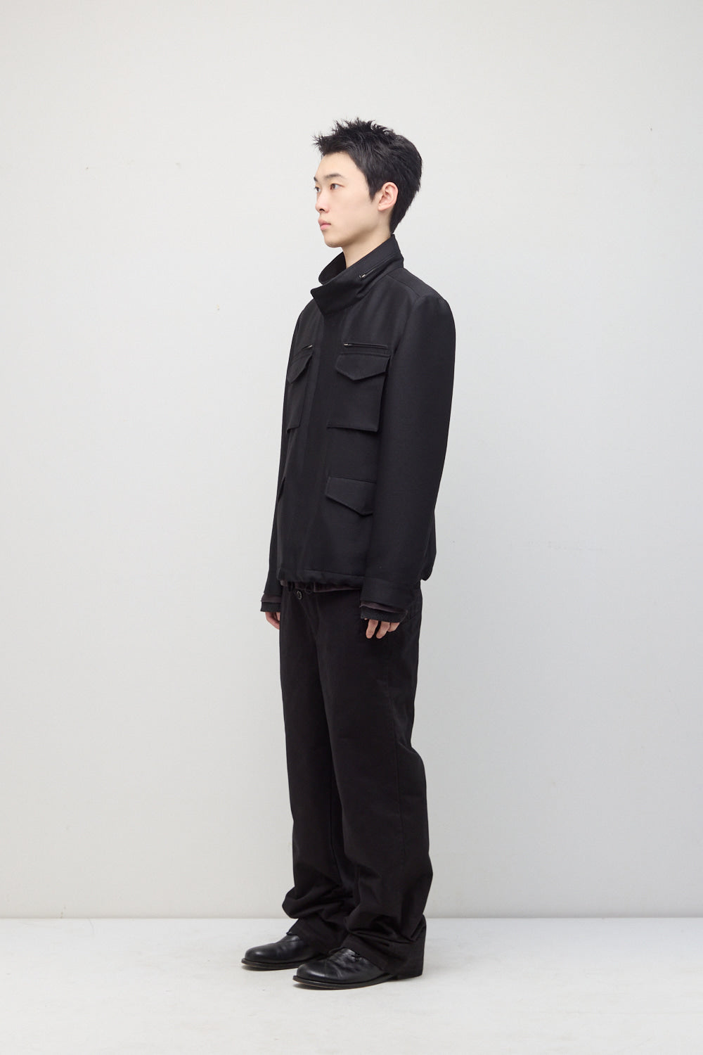 Hatchingroom - Silent M65 Jacket (Wool/Silk Black) product image 4 | TRAB K-Fashion Australia
