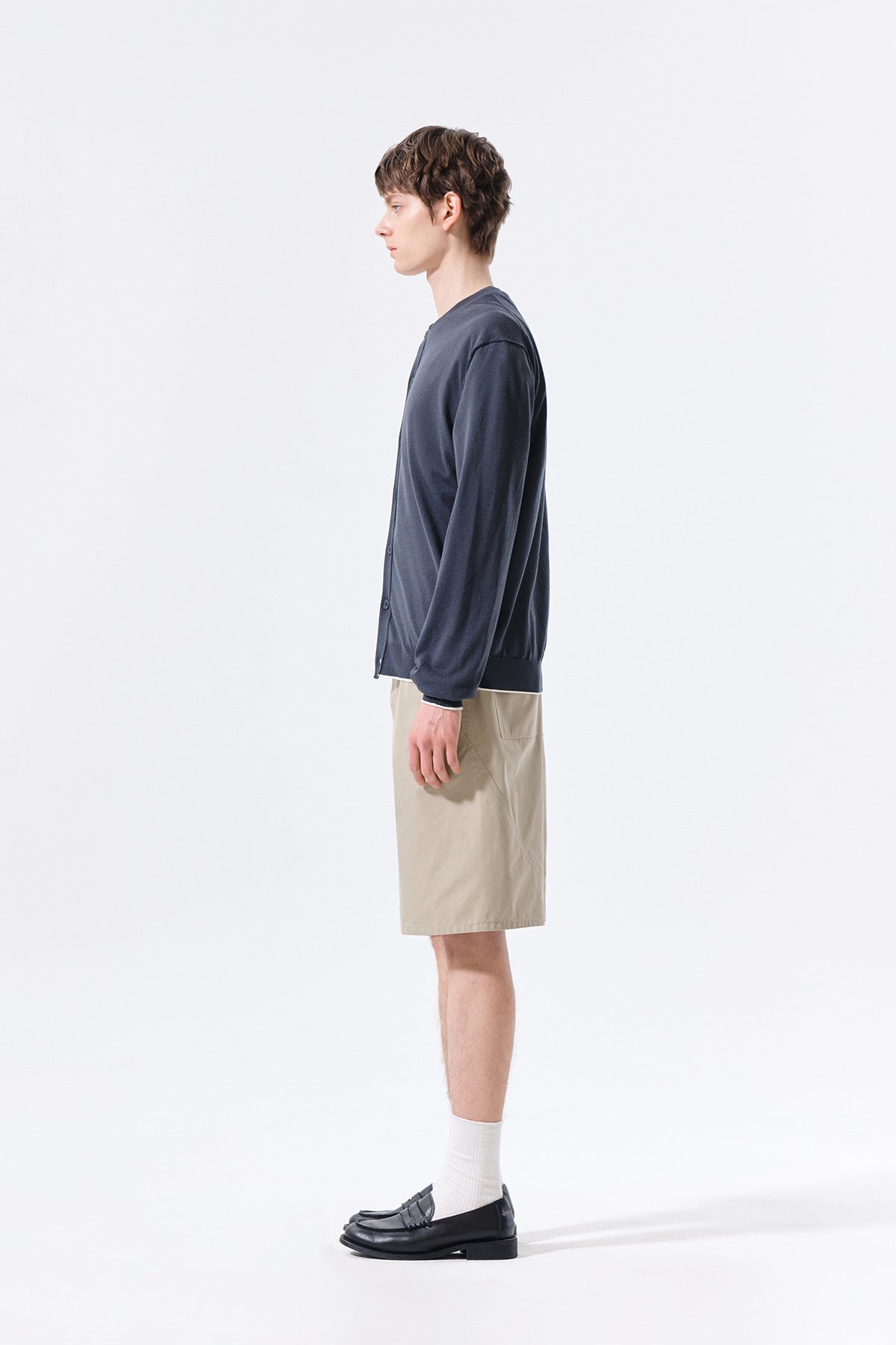 Matin Kim - Curved Seam Bermuda Pants (Beige) product image 7 | TRAB K-Fashion Australia