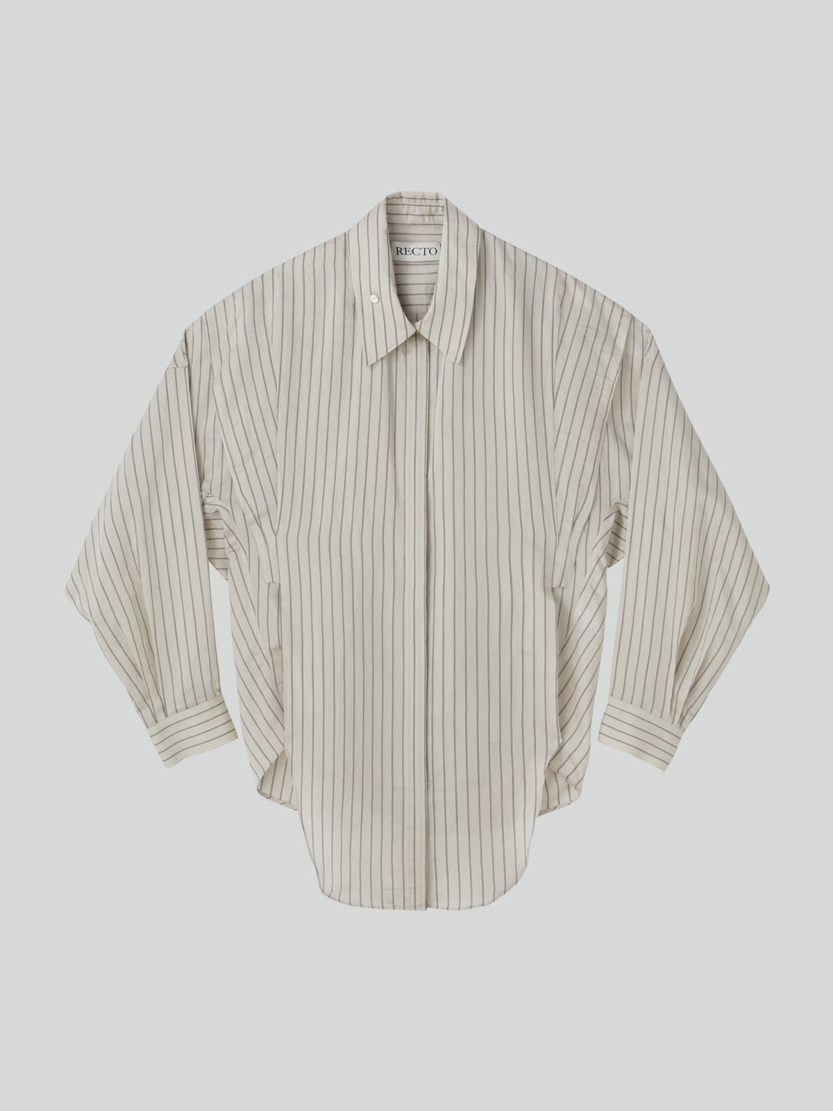 Recto - Double Layer Stripe Shirt (Pale Beige) product image 9 | TRAB K-Fashion Australia