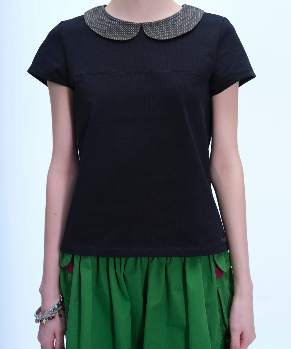 Coyseio - Round Collar Half Blouse (Black) product image 6 | TRAB K-Fashion Australia