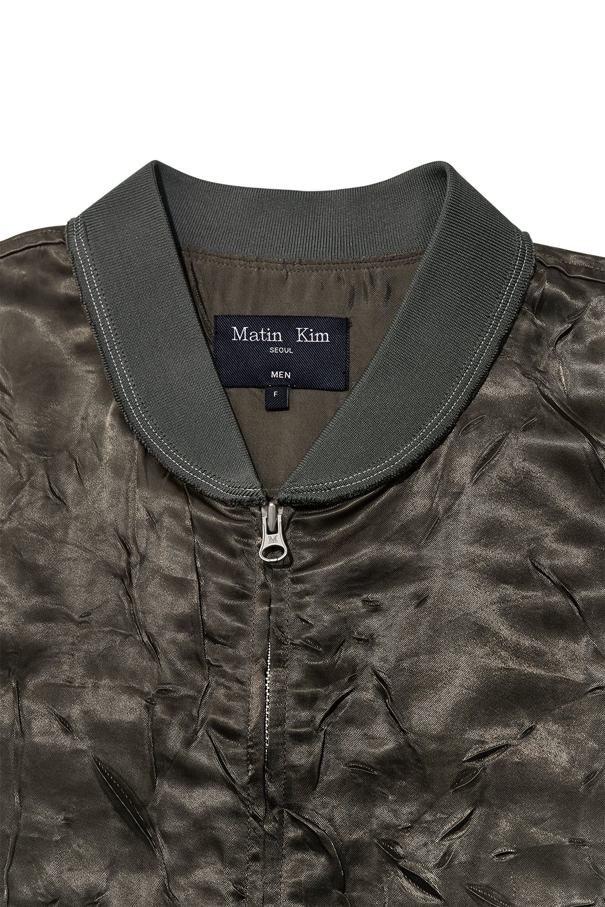 Matin Kim - Back Logo Crinkle Blouson (Khaki) product image 3 | TRAB K-Fashion Australia