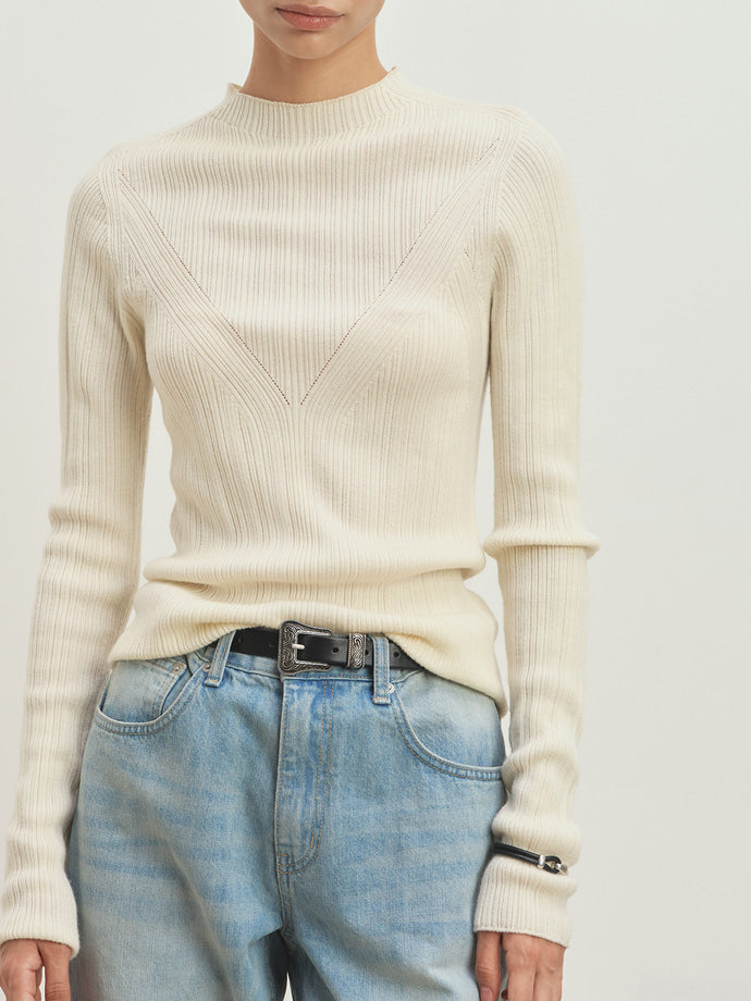 Tonywack - Wool Slim-Fit High-Neck Top (Ivory) product image 4 | TRAB K-Fashion Australia