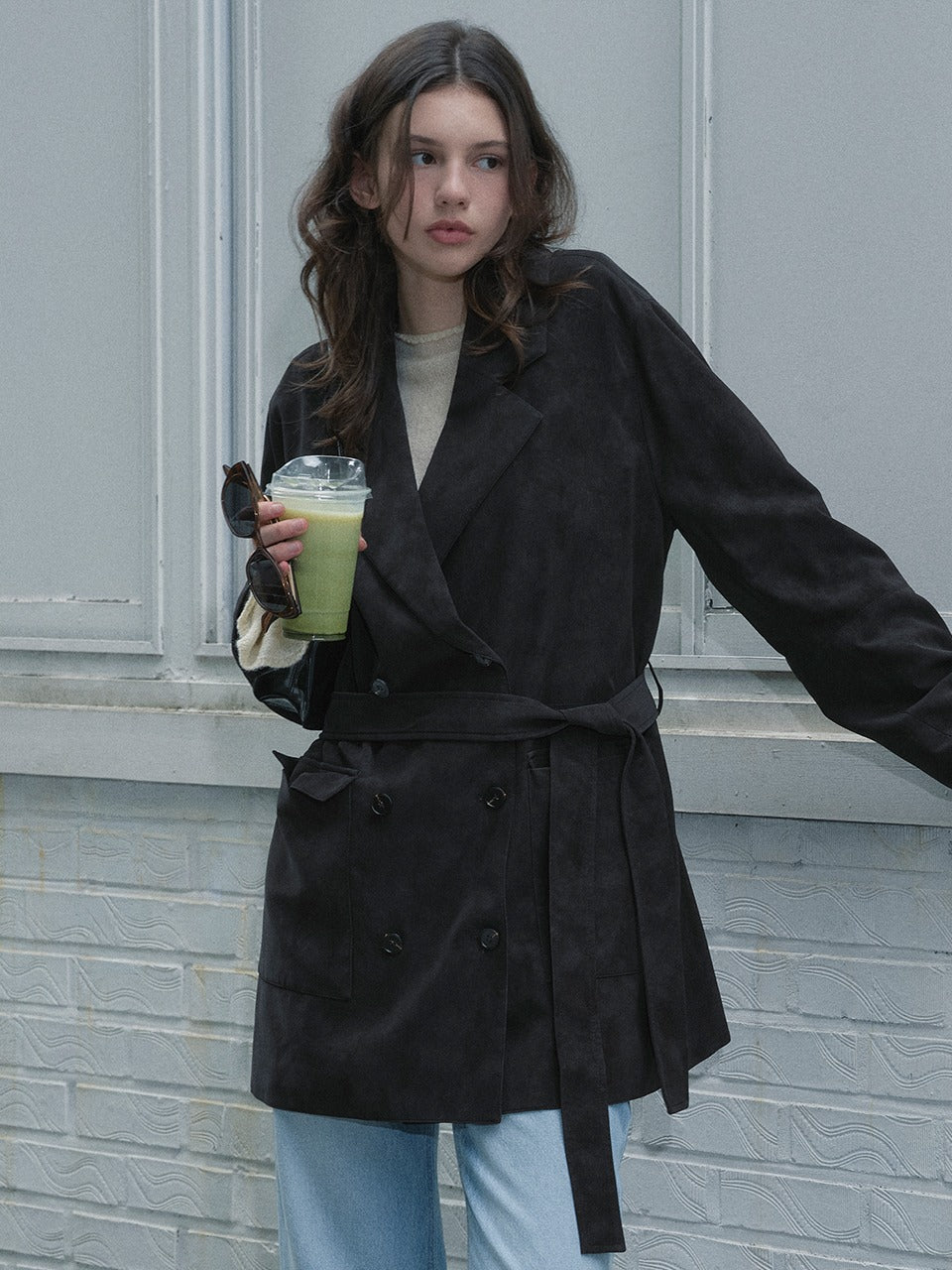 Margarin Fingers - [pre-Order – Ships September 2] Fake Leather Half Jacket (Brown) product image 1 | TRAB K-Fashion Australia