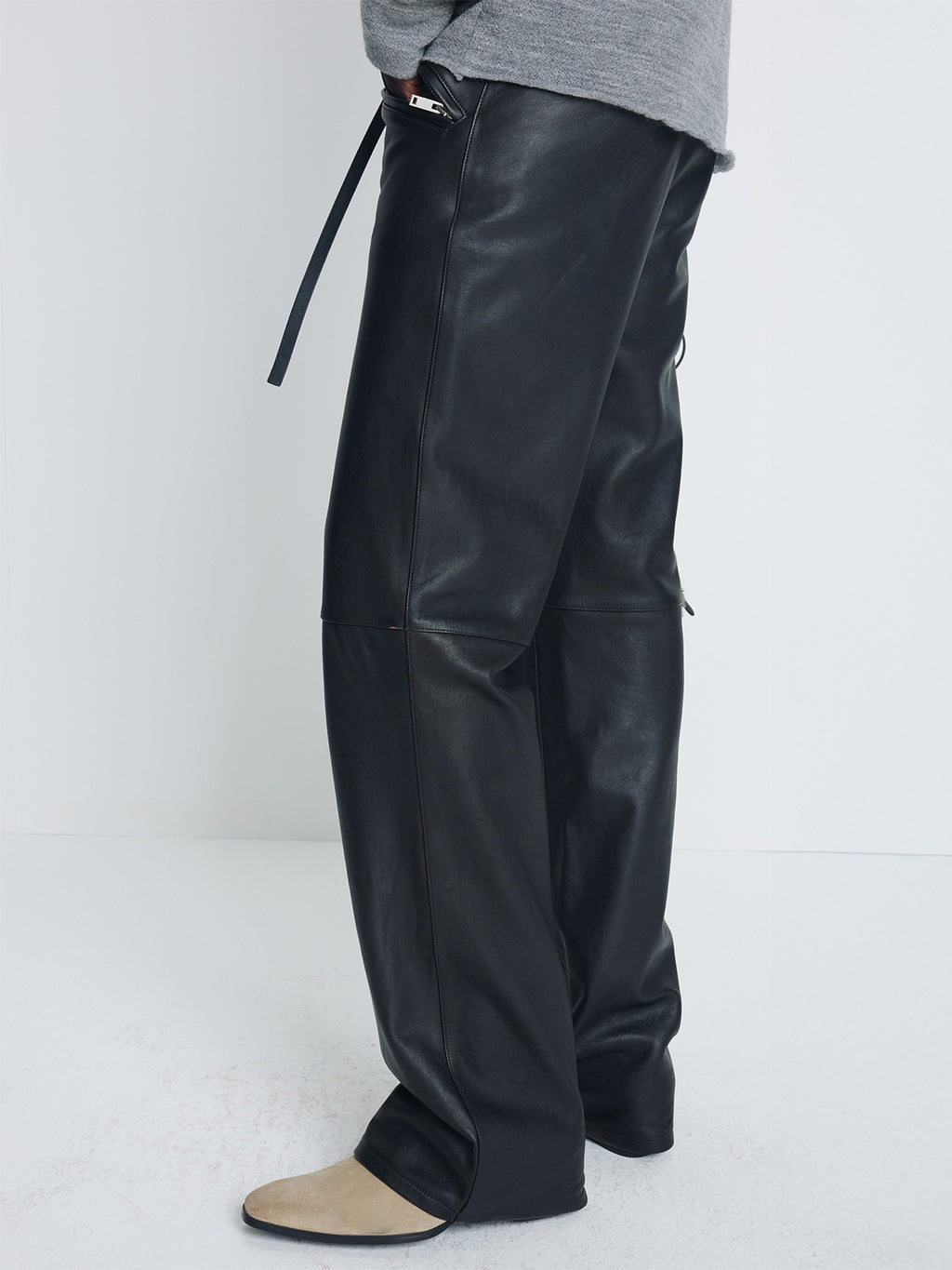 Tonywack - Lamb Leather Biker Pants (Midnight Brown) product image 6 | TRAB K-Fashion Australia