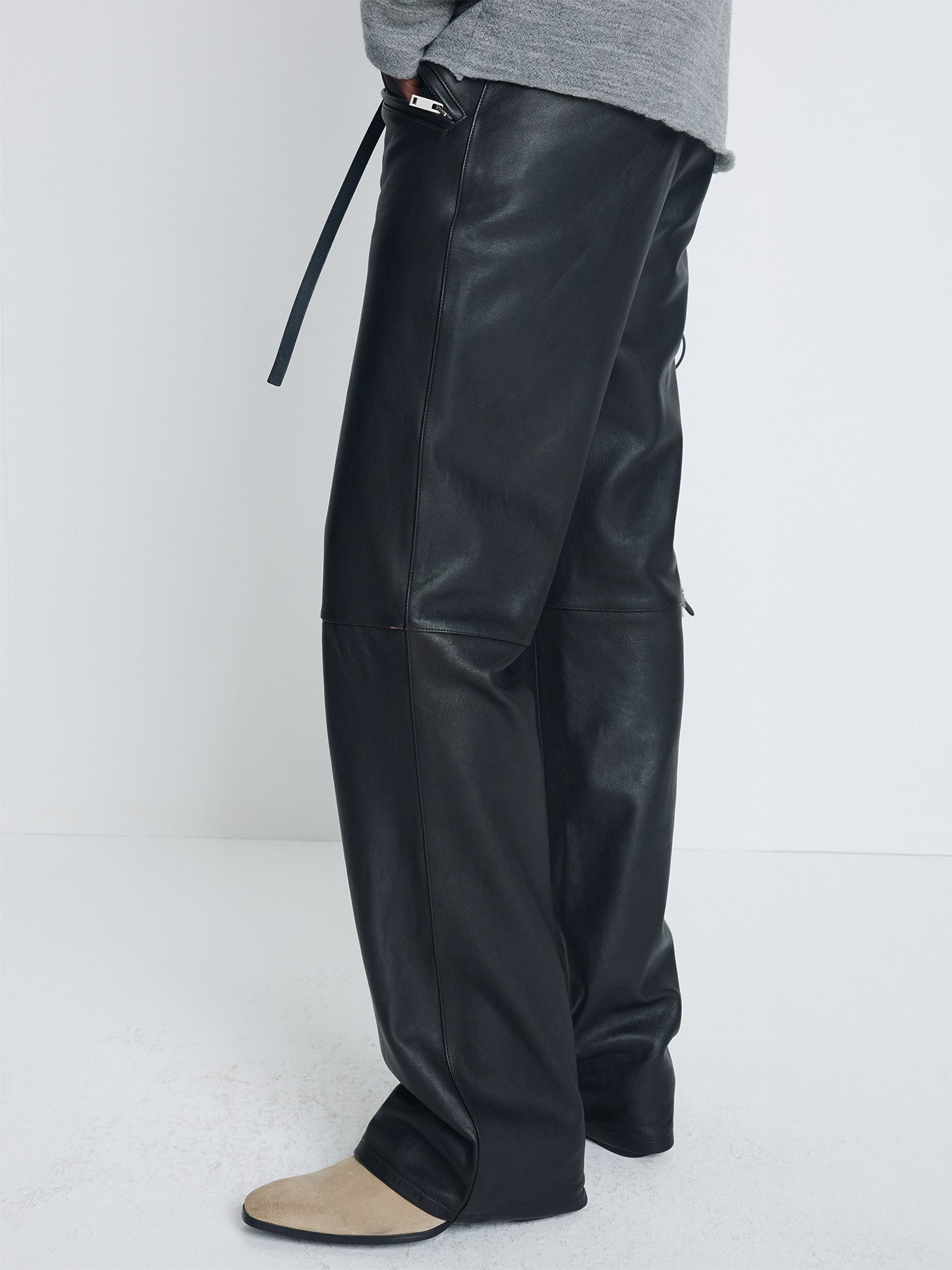 Tonywack - Lamb Leather Biker Pants (Midnight Brown) product image 6 | TRAB K-Fashion Australia