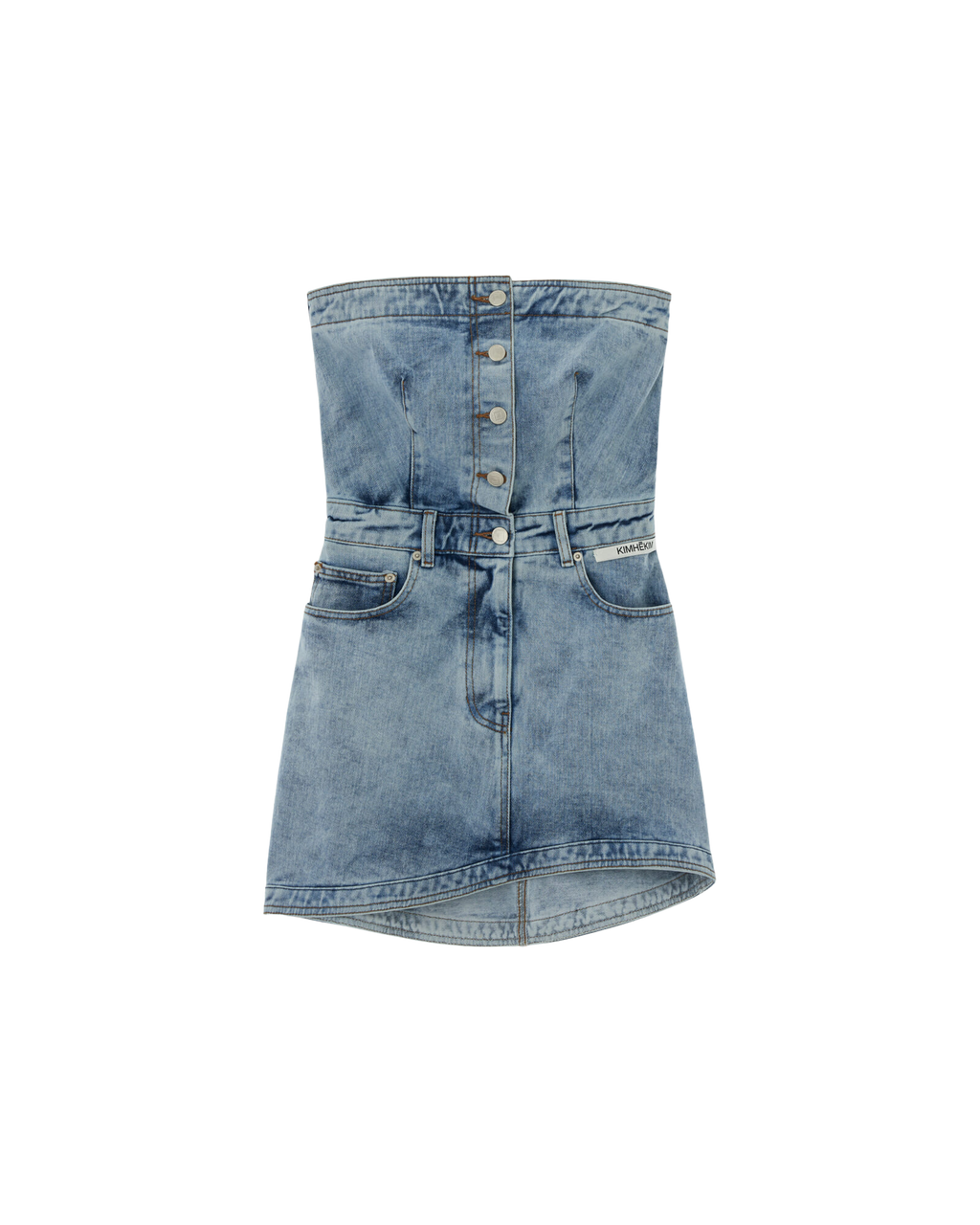 Kimhe Kim - Bandeau Denim Mini Dress (Sky Blue) product image 6 | TRAB K-Fashion Australia