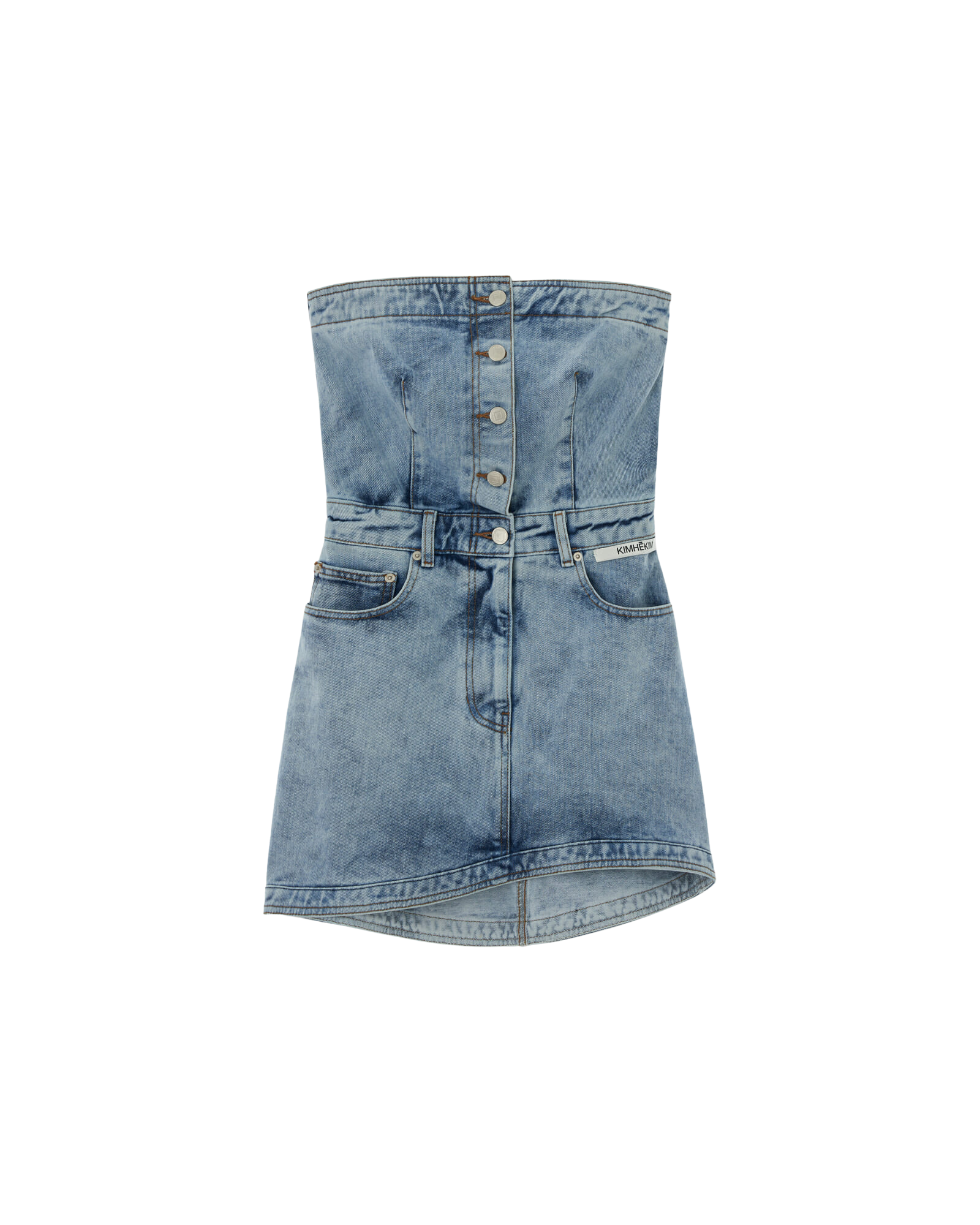 Kimhe Kim - Bandeau Denim Mini Dress (Sky Blue) product image 6 | TRAB K-Fashion Australia