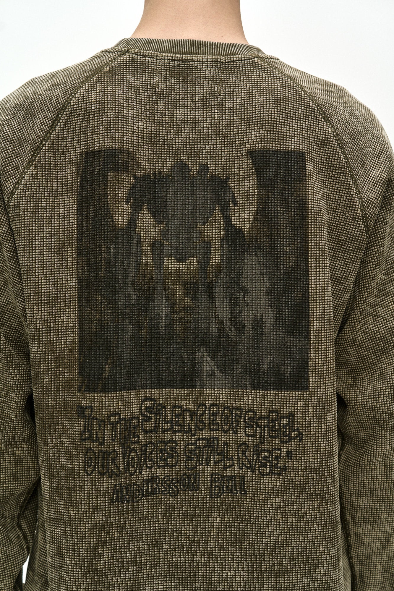 Andersson Bell - Unisex Alien Machinery Waffle Long Sleeve T-Shirt (washed Khaki) (Washed Khaki) product image 5 | TRAB K-Fashion Australia