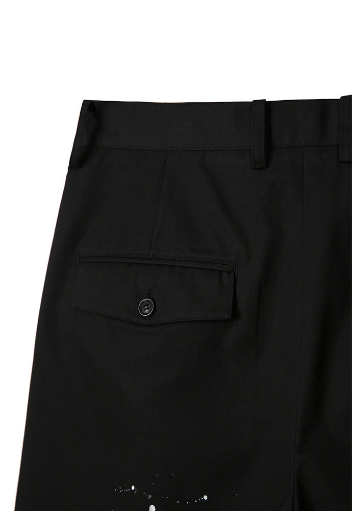 Tonywack - Row Painting Pleated Wide Shorts (Black) product image 4 | TRAB K-Fashion Australia