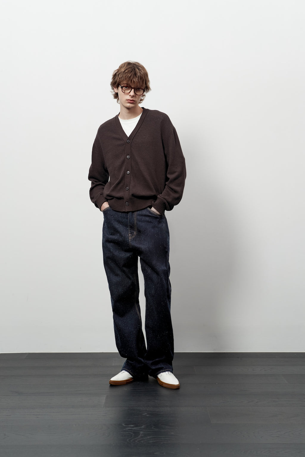 Stu - V- Neck Light Cardigan (Brown) product image 7 | TRAB K-Fashion Australia