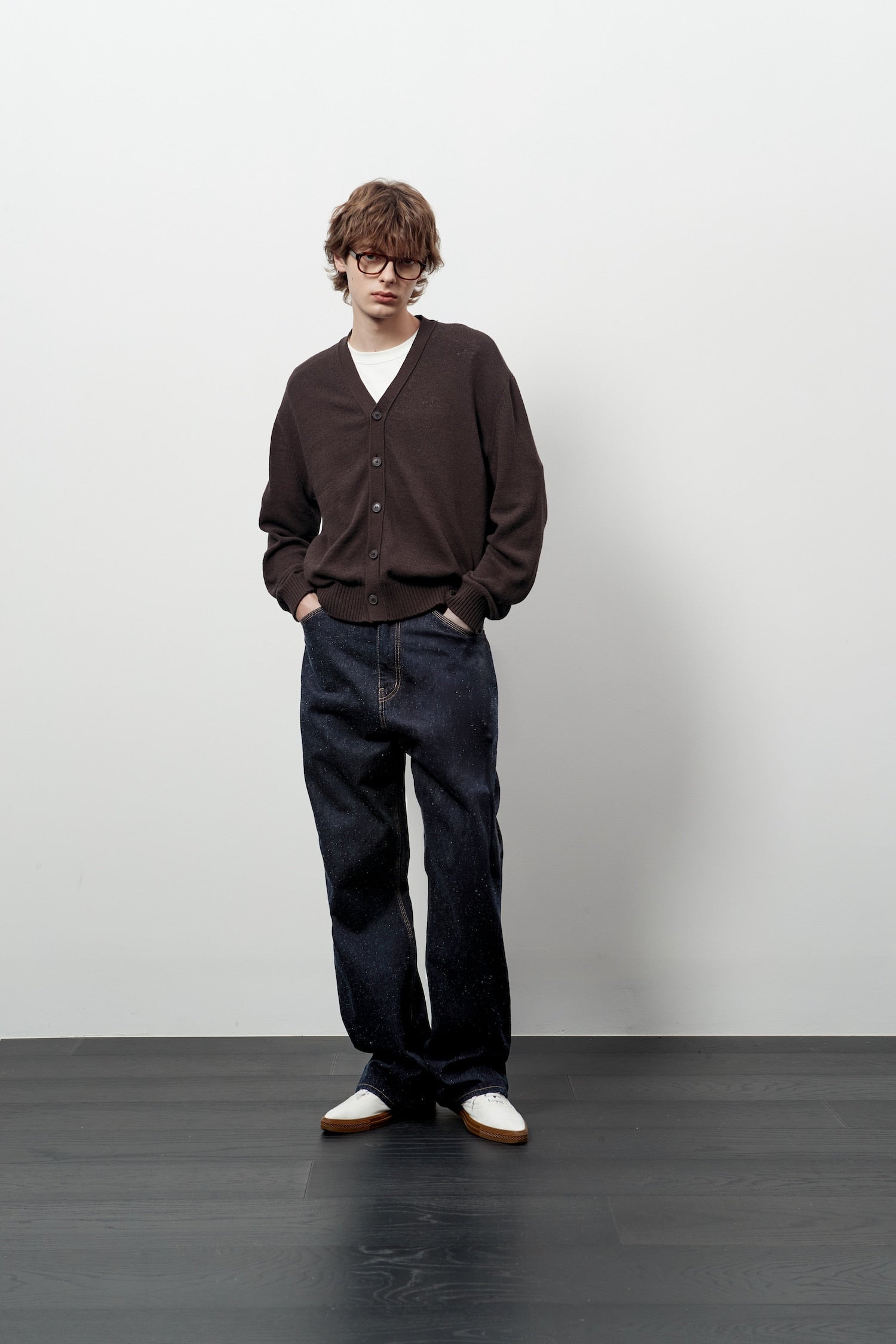 Stu - V- Neck Light Cardigan (Brown) product image 7 | TRAB K-Fashion Australia