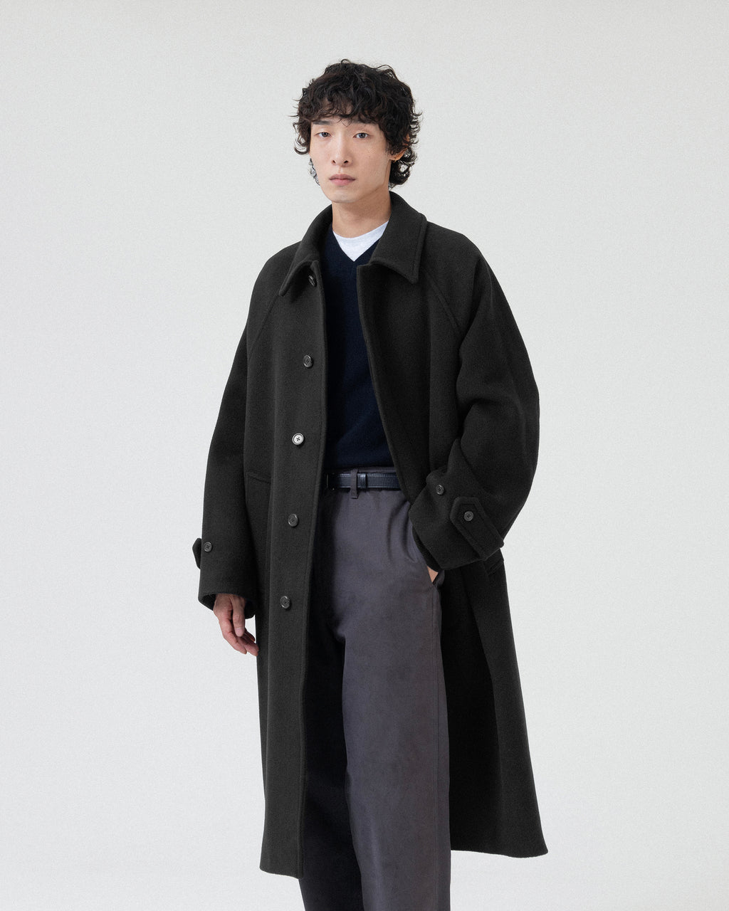 Brownyard - Balmacaan Coat (Washed Black) product image 4 | TRAB K-Fashion Australia