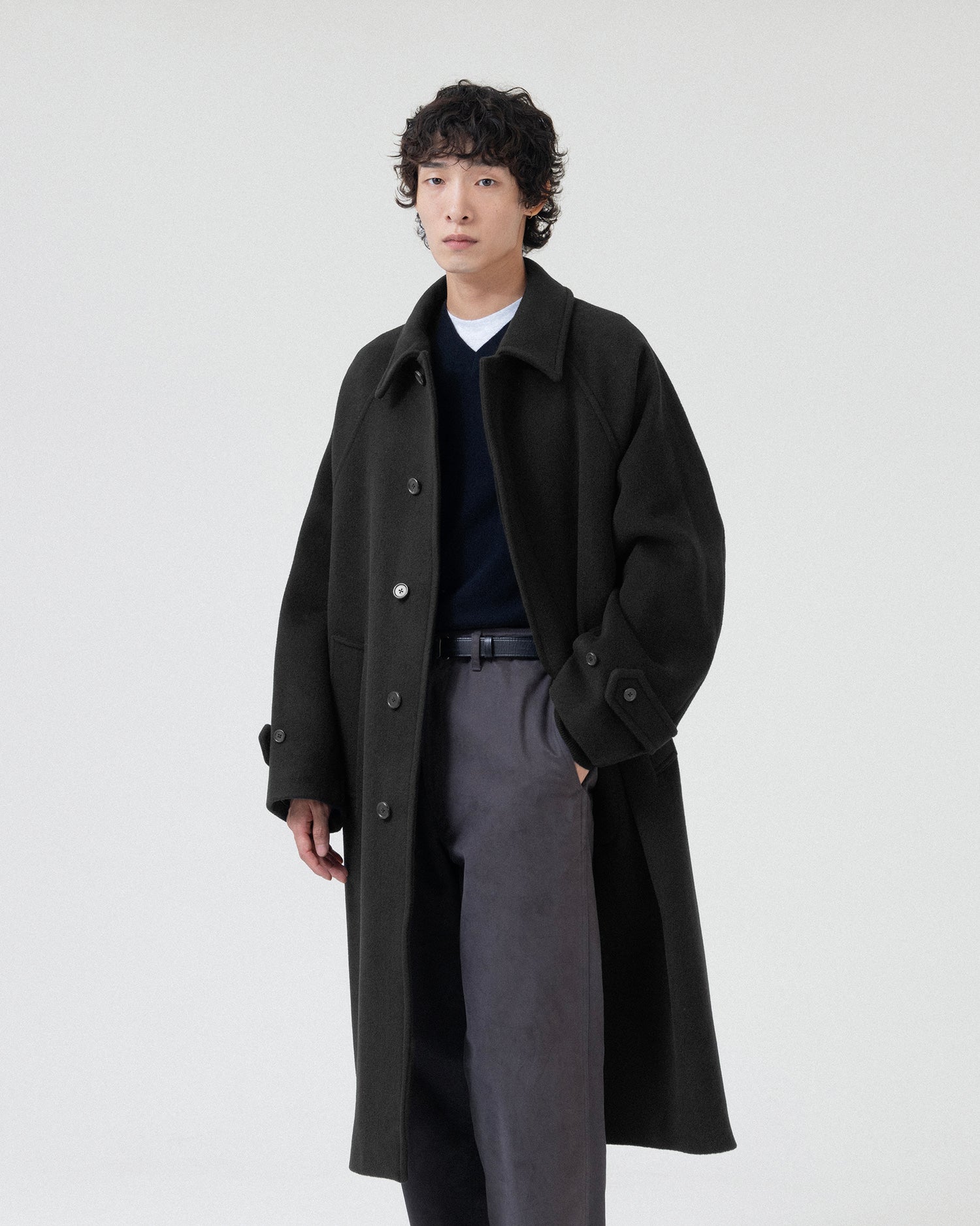Brownyard - Balmacaan Coat (Washed Black) product image 4 | TRAB K-Fashion Australia