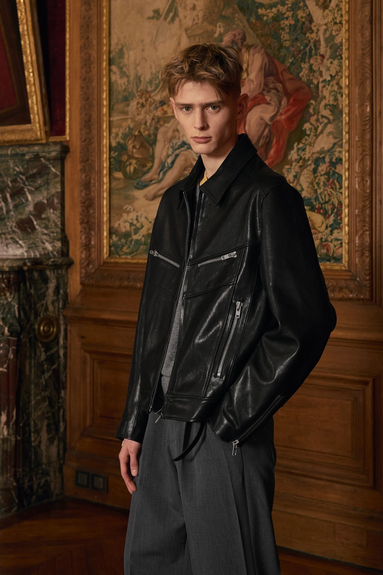 STU - Lambskin Zipper Leather Jacket (Black) product image 7 | TRAB K-Fashion Australia