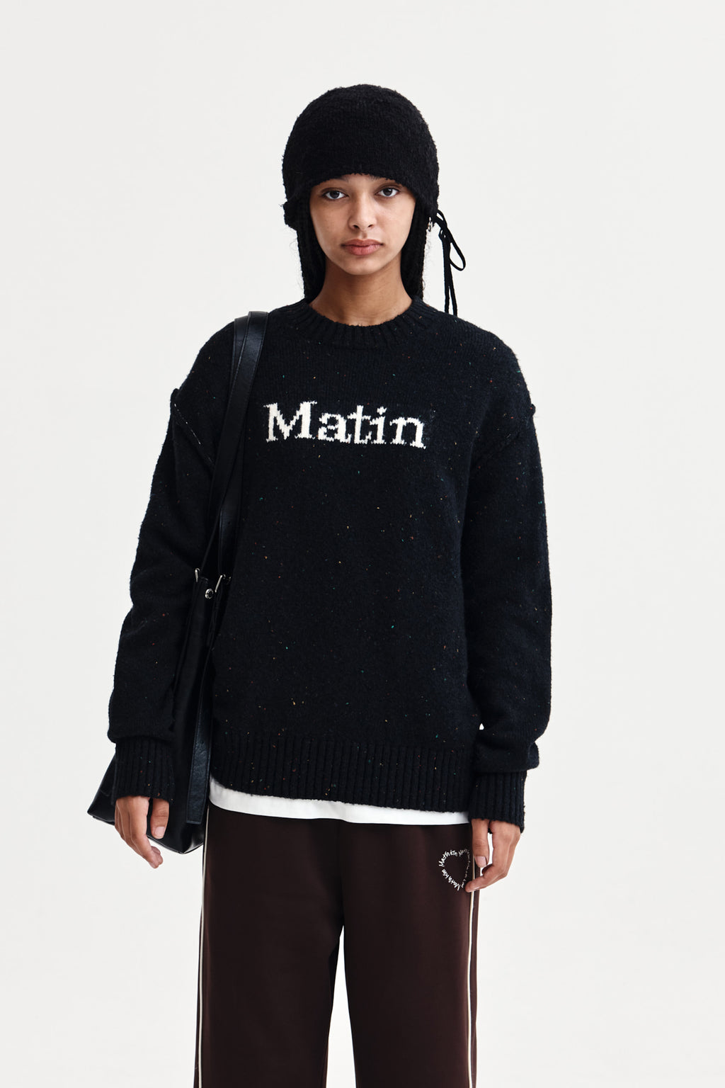 Matin Kim - Matin Mixed Yarn Knit Pullover (Dark Navy) product image 1 | TRAB K-Fashion Australia