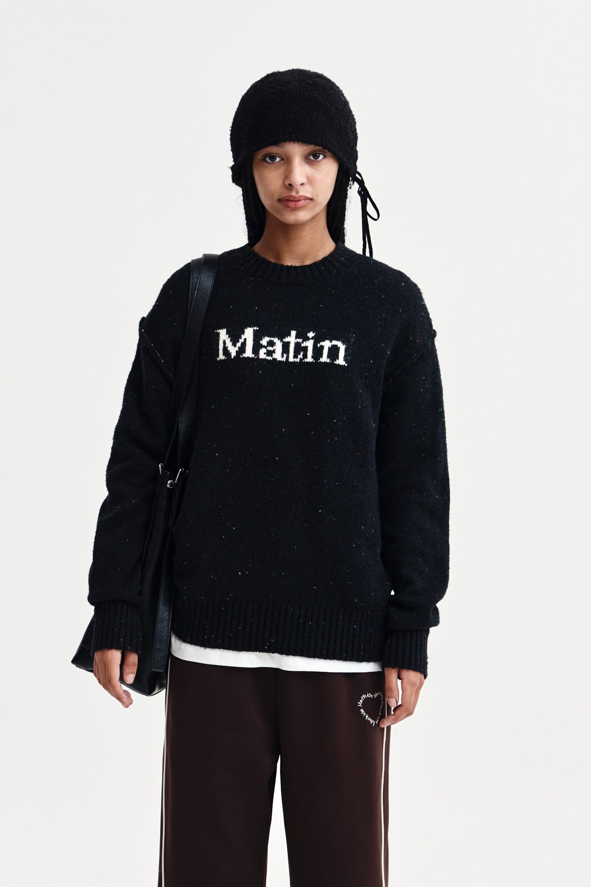 Matin Kim - Matin Mixed Yarn Knit Pullover (Dark Navy) product image 1 | TRAB K-Fashion Australia