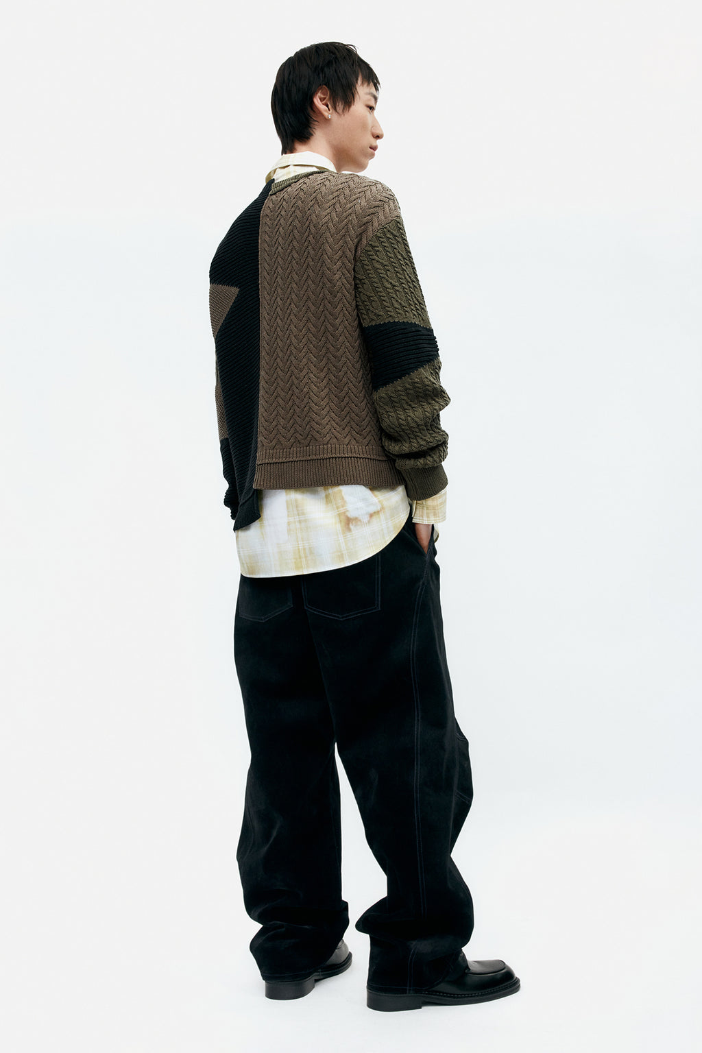 Andersson Bell - Patchwork Asymmetric Crewneck Sweater (Multi) product image 5 | TRAB K-Fashion Australia