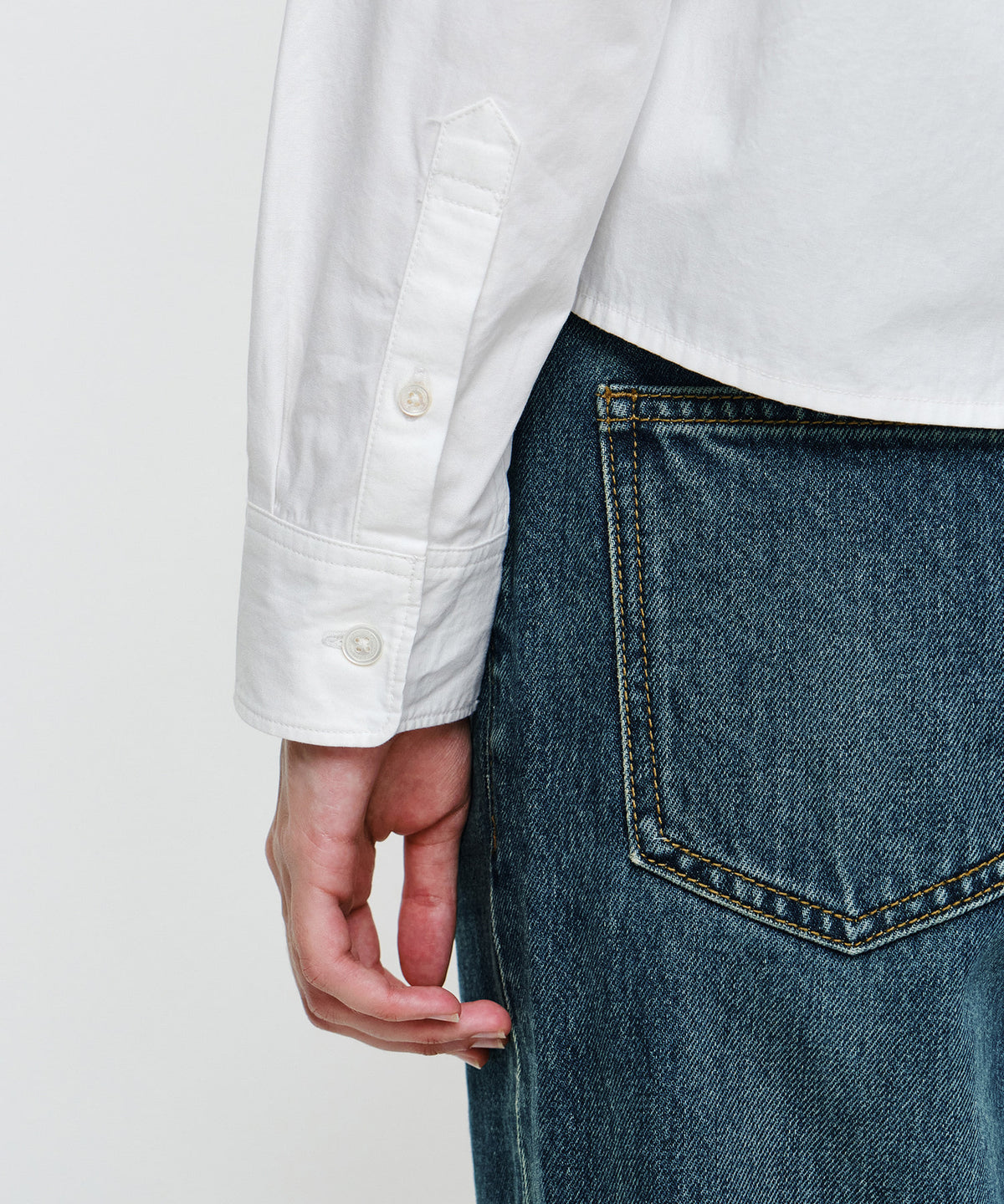 Marithe & Francois Girbaud - Micro Classic Logo Cotton Shirt (Ivory) product image 4 | TRAB K-Fashion Australia