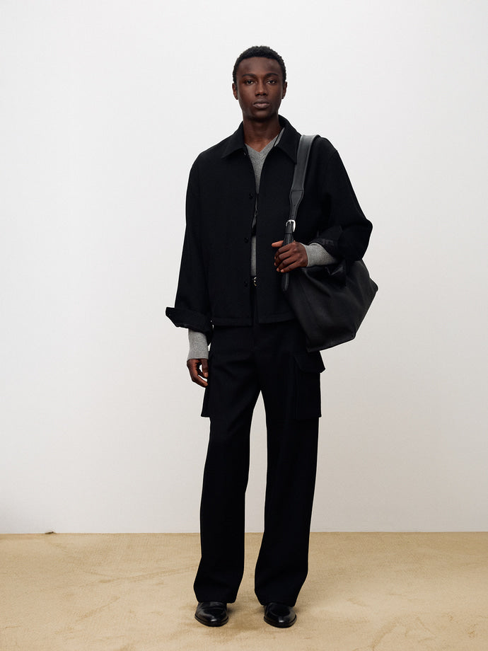 Tonywack - Textured Wool Shirt Blouson (Black) product image 2 | TRAB K-Fashion Australia