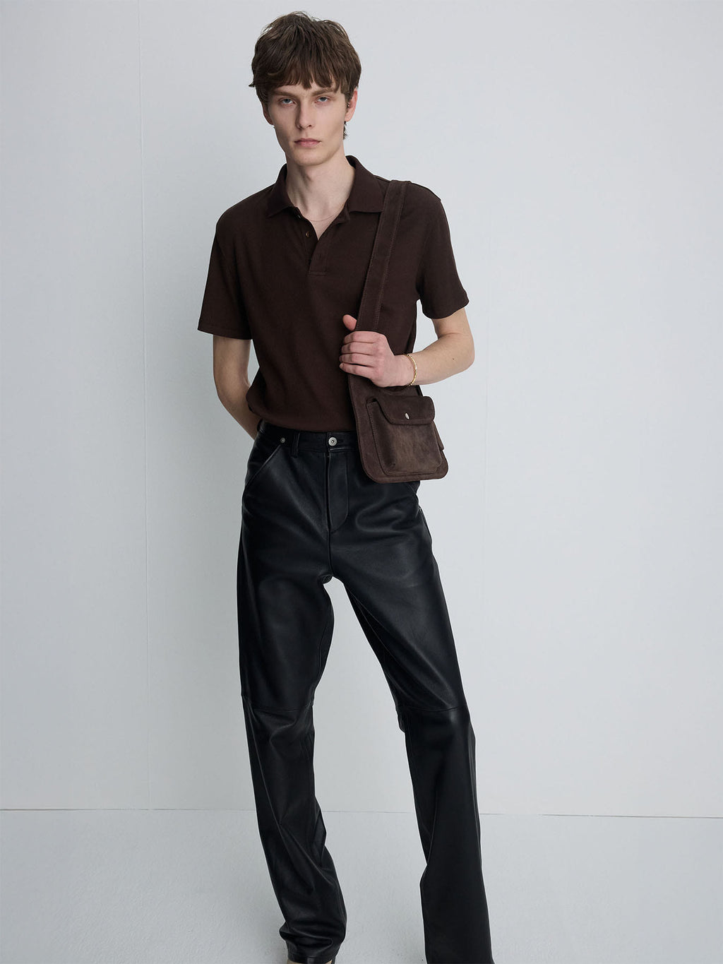 Tonywack - Soft Ribbed Polo Shirt (Brown) product image 6 | TRAB K-Fashion Australia