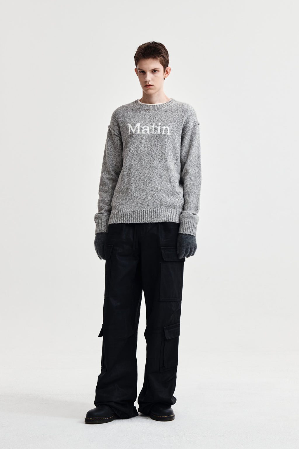 Matin Kim - Matin Mixed Yarn Knit Pullover (Grey) product image 14 | TRAB K-Fashion Australia