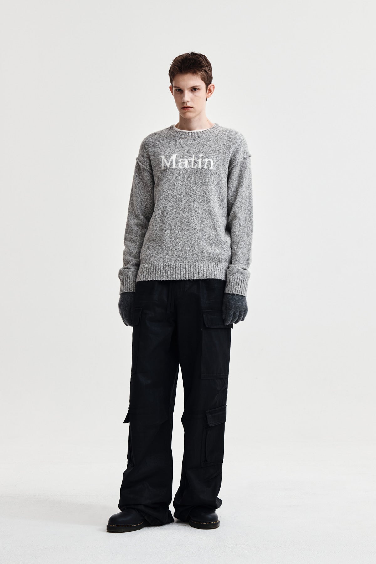 Matin Kim - Matin Mixed Yarn Knit Pullover (Grey) product image 14 | TRAB K-Fashion Australia