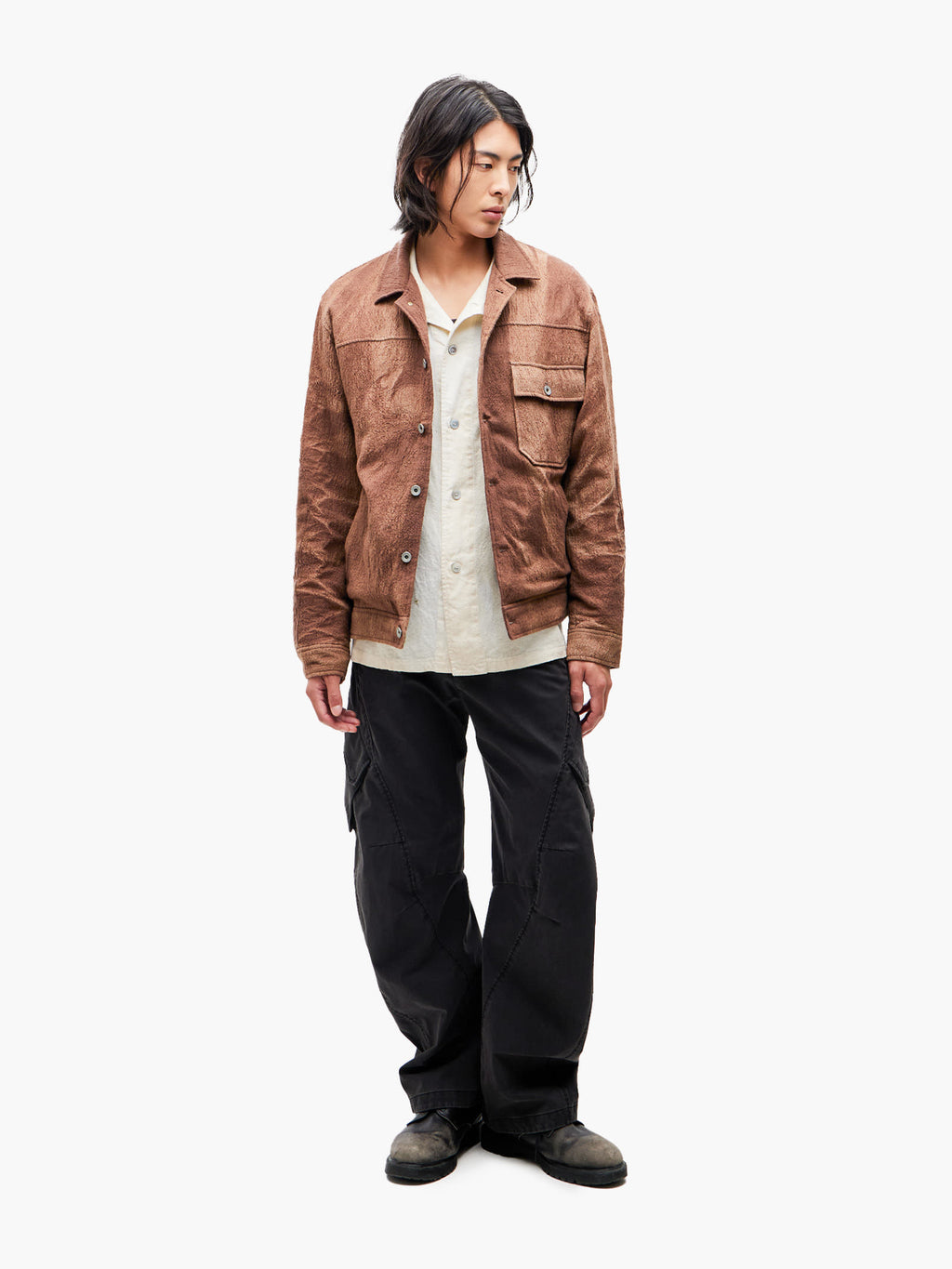 Jiyong Kim - Sun-Bleached Wool Trucker Jacket (Beige) product image 1 | TRAB K-Fashion Australia