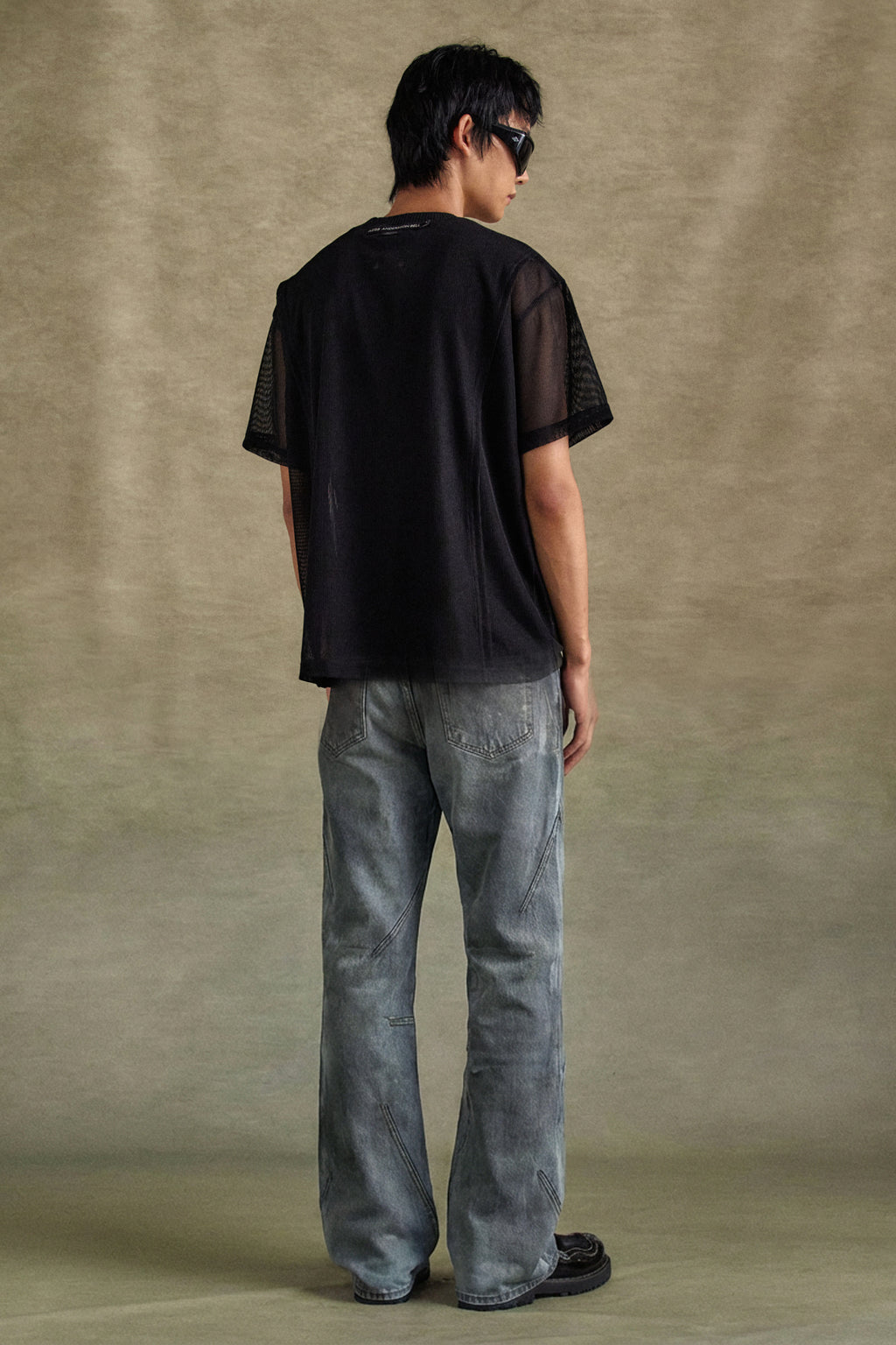 Andersson Bell - Dirty Spray Washed Wide Leg Jeans (L.Blue) product image 8 | TRAB K-Fashion Australia
