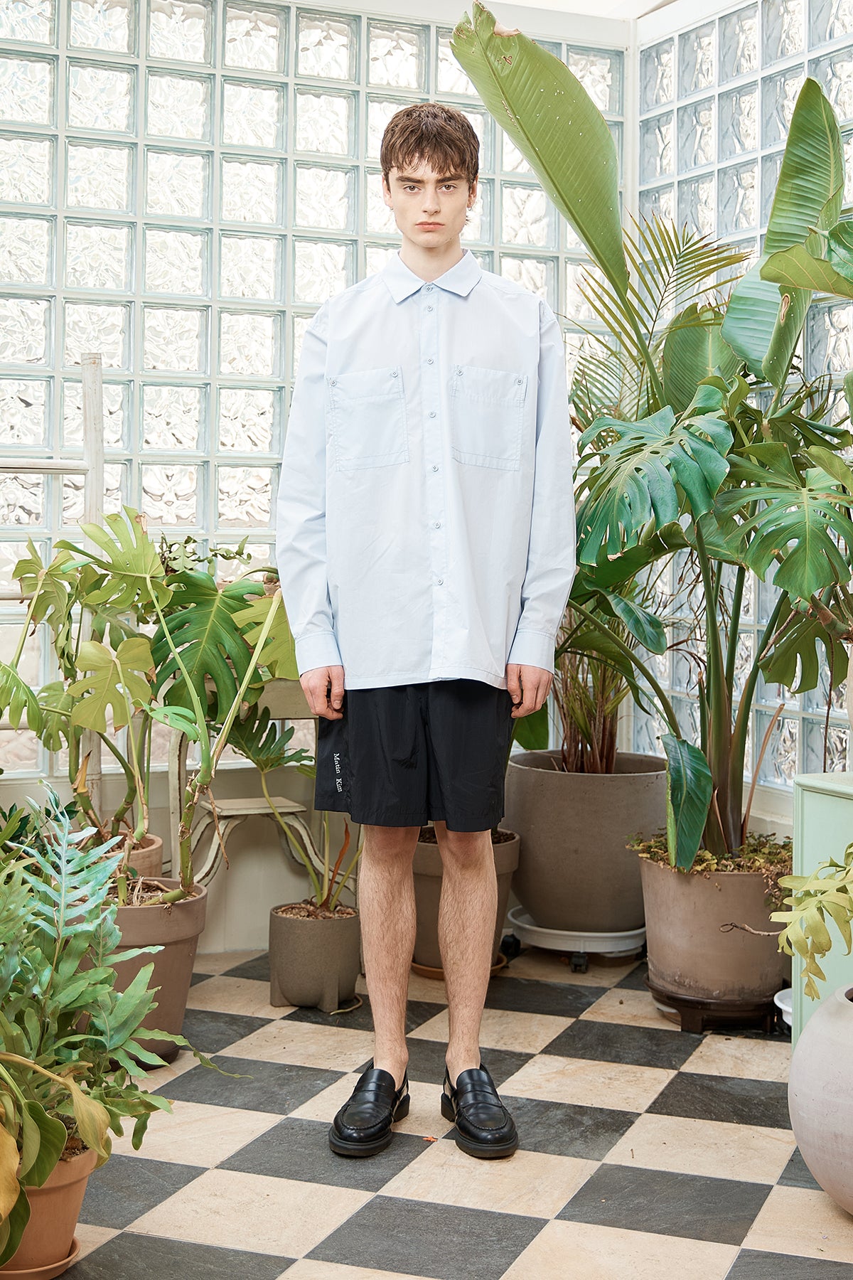 Matin Kim - Pocket Foldover Shirt (Light Blue) product image 14 | TRAB K-Fashion Australia