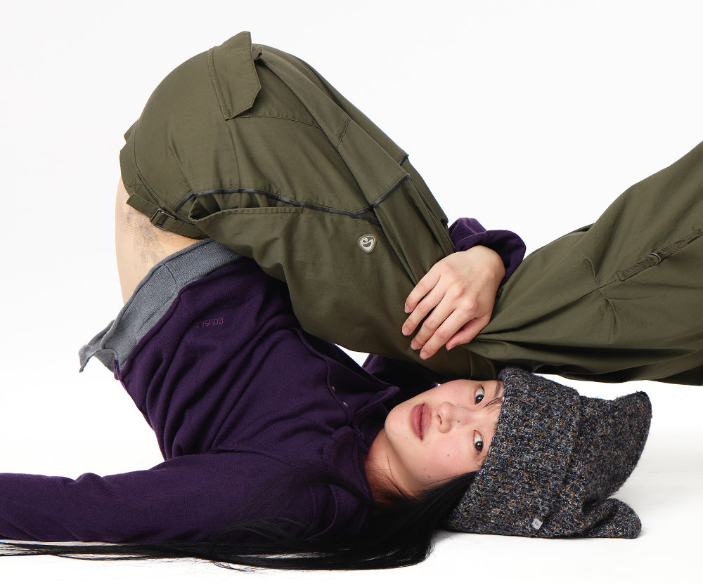 Coyseio - Reversible Wide Cat Beanie (Grey) product image 2 | TRAB K-Fashion Australia