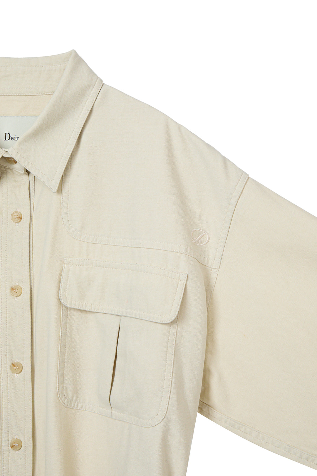 Deinet - Frayed Cotton Shirt (Oatmeal) product image 4 | TRAB K-Fashion Australia