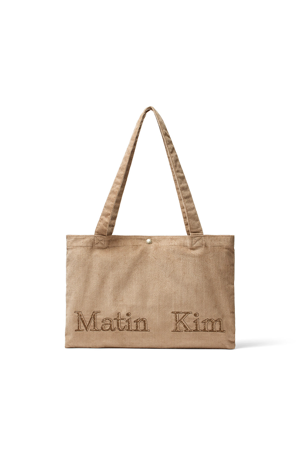 Matin Kim - Matin Corduroy Middle Ecobag (Khaki Grey) product image 1 | TRAB K-Fashion Australia