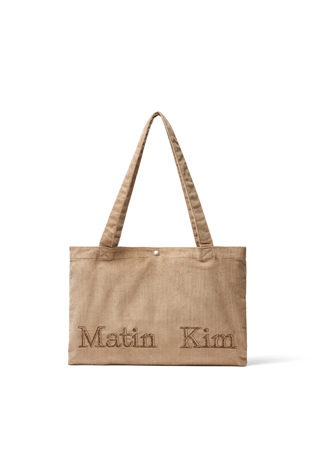 Matin Kim - Matin Corduroy Middle Ecobag (Khaki Grey) product image 1 | TRAB K-Fashion Australia