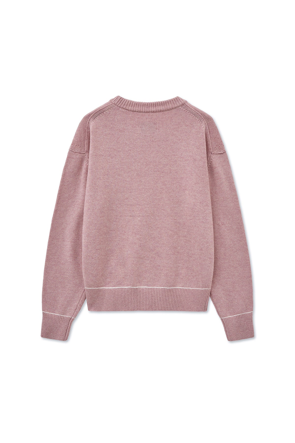 Matin Kim - Color Trim Line Logo Pullover (Pink) product image 2 | TRAB K-Fashion Australia