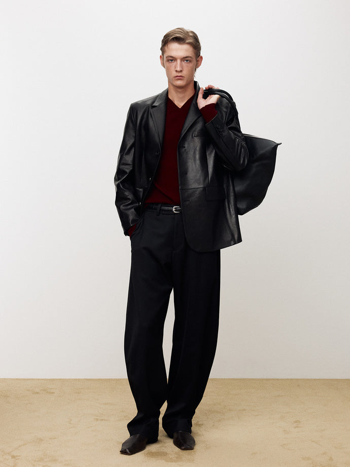 Tonywack - Vegetable Tanned Lamb Leather Tailored Jacket (Black) product image 2 | TRAB K-Fashion Australia