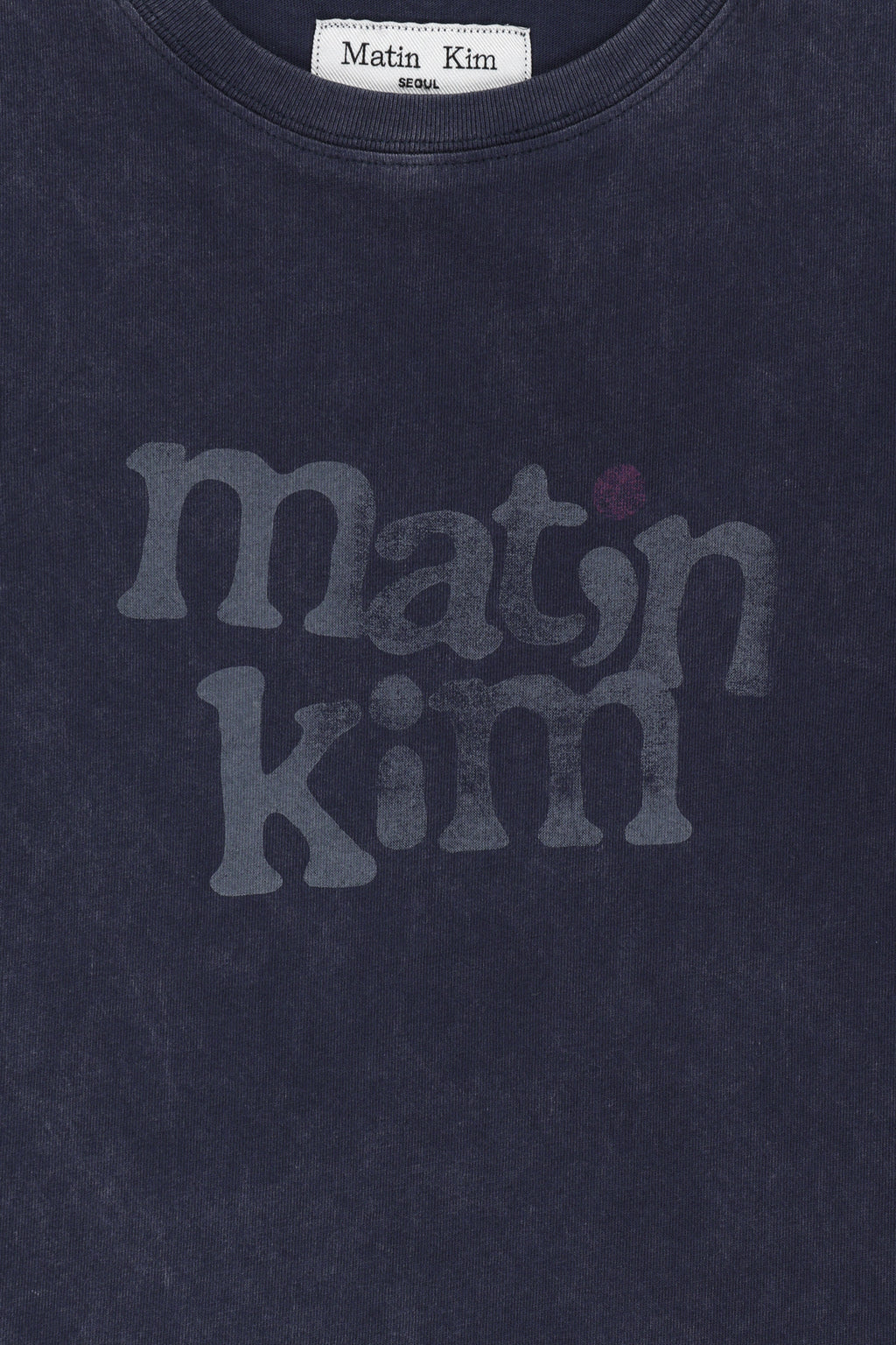 Matin Kim - Round Logo Graffiti Slim Top (Navy) product image 5 | TRAB K-Fashion Australia