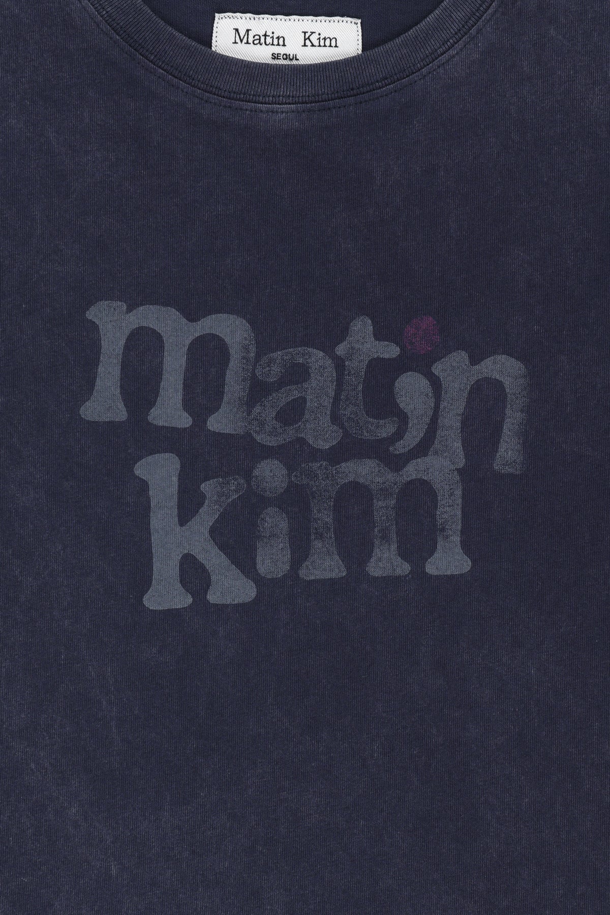 Matin Kim - Round Logo Graffiti Slim Top (Navy) product image 5 | TRAB K-Fashion Australia