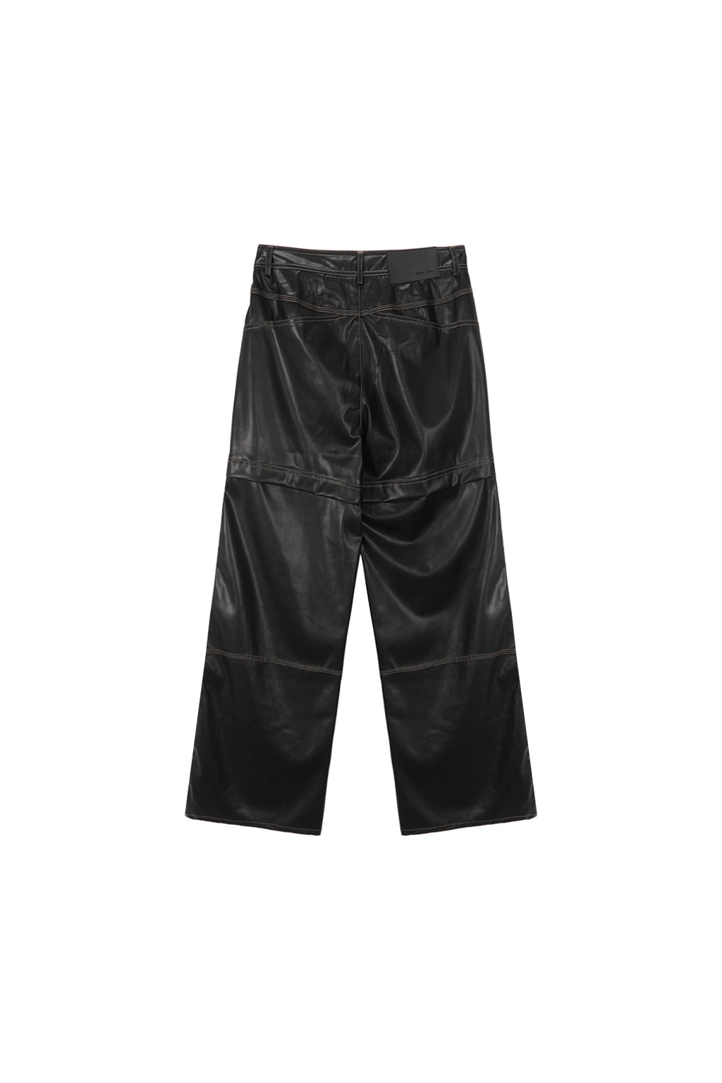 Matin Kim - Waist Unbalanced Leather Pants (Black) product image 2 | TRAB K-Fashion Australia