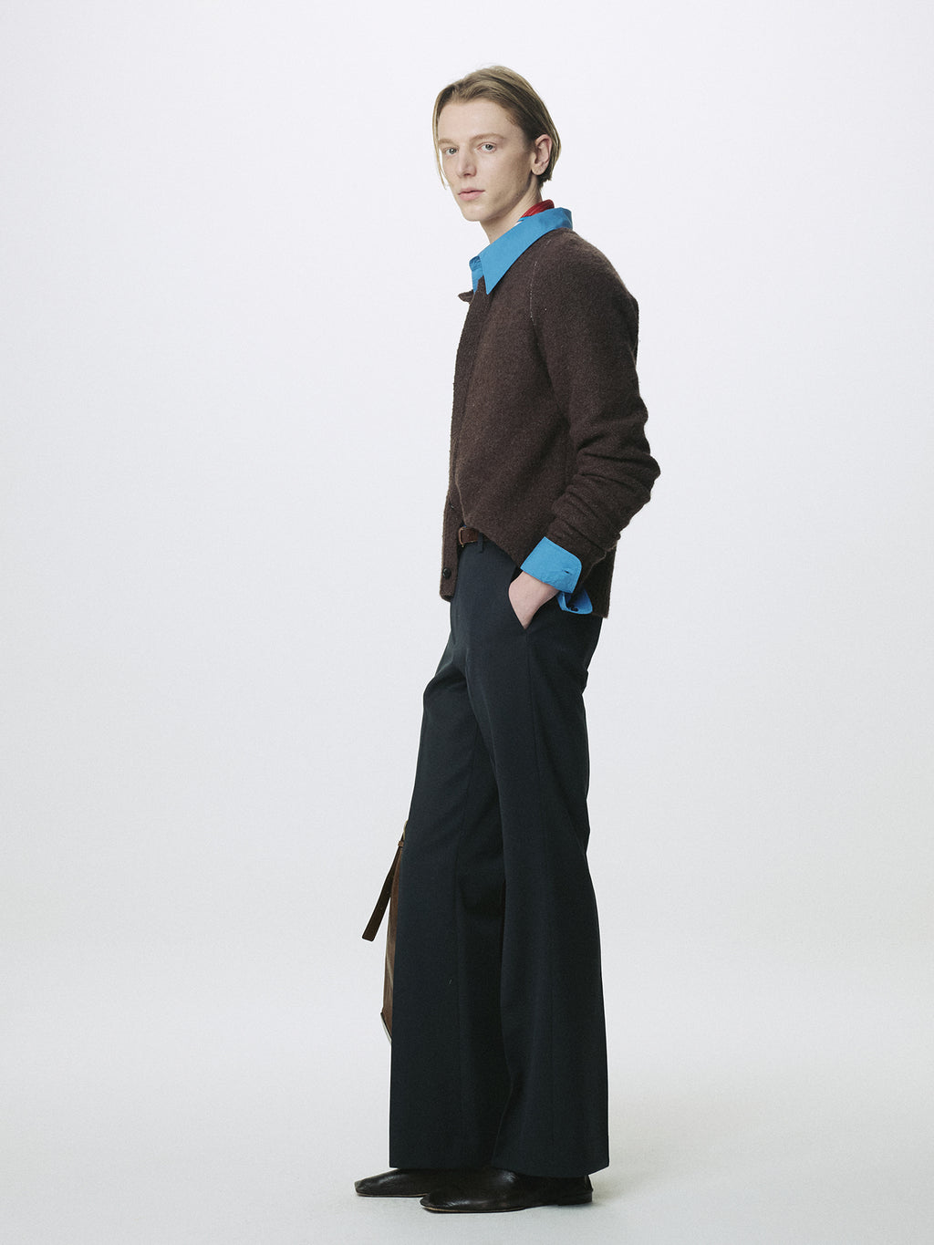 Tonywack - Placket Button Down Knit Cardigan (Brown) product image 2 | TRAB K-Fashion Australia